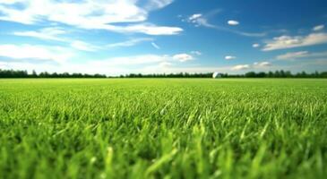 ai genererad de gräs gör en perfekt gräs fält fotboll fält foto