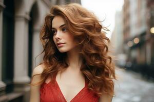 ai genererad skön frisyrer för kvinna kvinna frisyr och frisyr foto