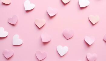 ai genererad papper hjärta bakgrund i rosa form foto