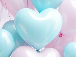 ai genererad hjärta formad ballonger foto
