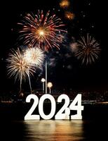 ai genererad Lycklig 2024 ny år vektor design foto