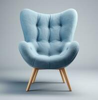 ai genererad broomcroft ombonad stol blå, foto