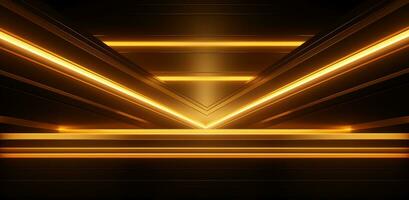 ai genererad geometrisk neon Ränder med hetero rader guld linje bakgrund, foto