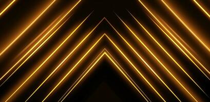 ai genererad geometrisk neon Ränder med hetero rader guld linje bakgrund, foto