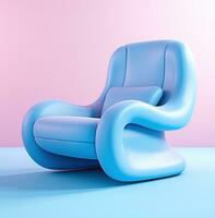 ai genererad en blå vilstol stol med ben isolerat foto