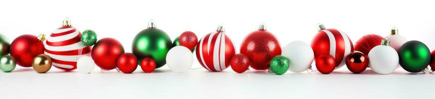 ai genererad jul dekorationer röd, grön, och vit foto