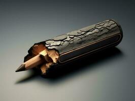 ai genererad en enkel penna. skrivning med en penna. en vässade penna. foto