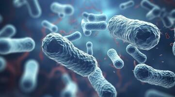 ai genererad legionella pneumophila bakterie. medicinsk 3d illustration. ai genererad foto