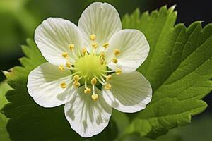 ai genererad jordgubb blomma. ai genererad foto