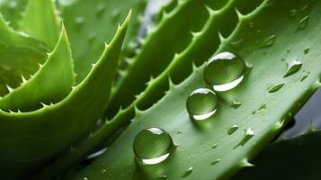 ai genererad visualisera de presentation av de växt aloe vera. generativ ai foto