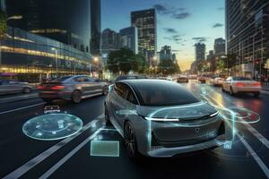 ai genererad modern smart bil teknologi intelligent foto