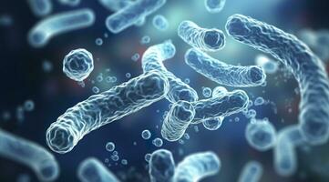 ai genererad legionella pneumophila bakterie. medicinsk 3d illustration. ai genererad foto