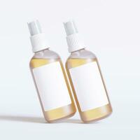 glas flaska kosmetisk tolkning 3d programvara illustration med märka och vit Färg realistisk textur foto