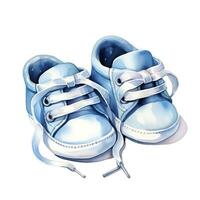 ai genererad vattenfärg nyfödd små skor isolerat vit bakgrund. ai genererad foto