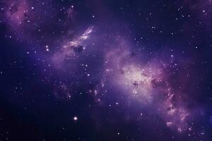 ai genererad lila galax Plats stjärnor i yttre Plats. ai genererad foto