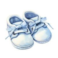 ai genererad vattenfärg nyfödd små skor isolerat vit bakgrund. ai genererad foto