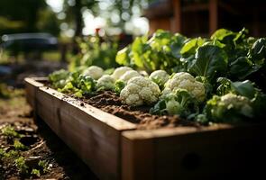 ai genererad olika vegetabiliska trädgård foto