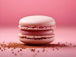 ai genererad rosa Färg biskvi med jordgubb smak. gastronomi fotografi. hög upplösning. ai generativ foto