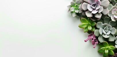 ai genererad minimalistisk modern baner med saftig växter. generativ ai foto