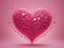 ai genererad digital kärlek neuralt nätverk skapas hjärtan på rosa för hjärtans mönster foto