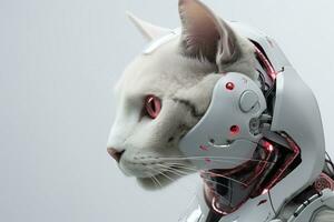 ai genererad artificiell intelligens robot katt. trogen begrepp foto