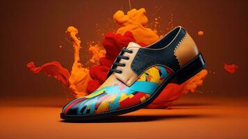 ai genererad kommersiell omslag design av skor foto