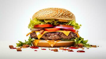 ai genererad utsökt och saftig nötkött burger ai generativ foto
