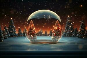 ai genererad festlig 3d cirkel en ram bakgrund för fira de skönhet av jul och ny år ai genererad foto