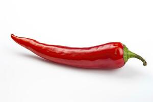 ai genererad en röd chili peppar är isolerat på en vit bakgrund. ai genererad foto