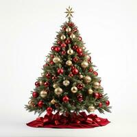 ai genererad jul träd med gåvor och dekorationer foto