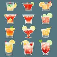 ai genererad cocktail mocktail drycker samling illustration vatten Färg enkel bakgrund foto