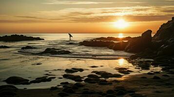 ai genererad hav sten strand landskap foto