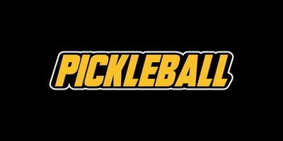 pickleball text design. pickleball design för sport kort, t skjorta, mugg, keps, affisch, baner, bakgrund. foto