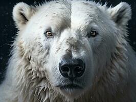 ai genererad en stänga porträtt Foto av en polär Björn