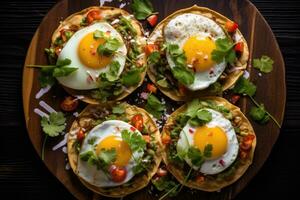 ai genererad frukost tostadas med ägg foto