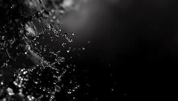 ai genererad svart och vit Foto av vatten droppar på en sten