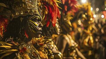 ai genererad karneval parad på de gata i rio de janeiro foto