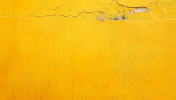 ai genererad en gul målad vägg med peeling måla foto