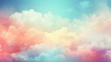 ai genererad färgrik moln bakgrund foto