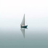 ai genererad minimalistisk Foto en fartyg på hav