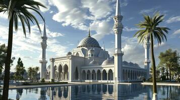 ai genererad Fantastisk arkitektur design av muslim moské ramadan foto