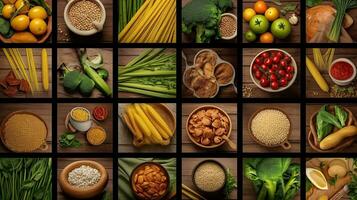 ai genererad collage av mat Produkter generativ ai foto
