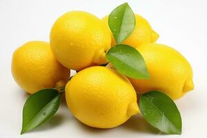 ai genererad mogen citron- frukt i de kök tabell professionell reklam mat fotografi foto
