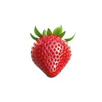 ai genererad detaljerad och realistisk 3d jordgubbar design, perfekt isolerat på vit foto