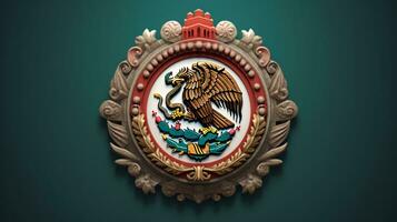 ai genererad 3d framställa av mexico emblem foto