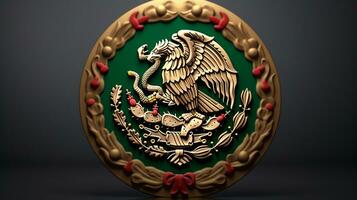 ai genererad 3d framställa av mexico emblem foto