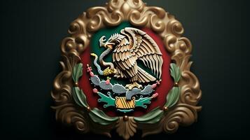 ai genererad 3d framställa av mexico emblem foto