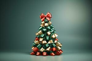 ai genererad jul träd tillverkad med band foto