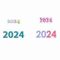 ny år 2024 ikoner uppsättning foto
