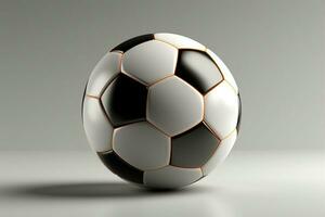 ai genererad fotboll boll visat upp mot en ljus bakgrund fångande de anda av de sport ai genererad foto